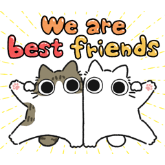 [LINEスタンプ] ねこぽっくるキジ白【友達】