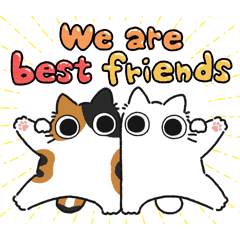 [LINEスタンプ] ねこぽっくる三毛【友達】