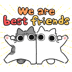[LINEスタンプ] ねこぽっくるサバ白【友達】