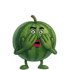 [LINEスタンプ] [アレンジ用]擬人化劇画フェイスすいか