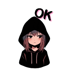 [LINEスタンプ] [OK専用]ネガティブパーカー女子集めました