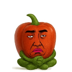 [LINEスタンプ] [アレンジ用]擬人化劇画フェイス赤パプリカ