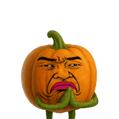 [LINEスタンプ] [アレンジ用]擬人化劇画フェイスかぼちゃ