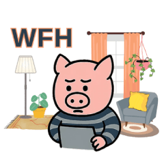 [LINEスタンプ] ピンキーピギー、仕事へ行く！