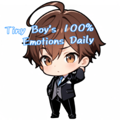 [LINEスタンプ] プチ男子の感情100%の日常！英語ver.