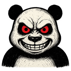 [LINEスタンプ] 赤目強面パンダ【毒舌リアクション】