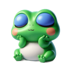 [LINEスタンプ] ふわふわまんじゅうカエル
