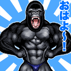 [LINEスタンプ] 飛び出す！毎日送りやすい！マッチョゴリラ