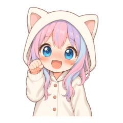 [LINEスタンプ] 猫耳パーカーの女の子の日常