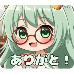 [LINEスタンプ] 紅茶を飲む赤眼鏡みなみちゃん