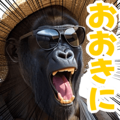 [LINEスタンプ] サングラスしたゴリラの夏【関西弁☆煽り】