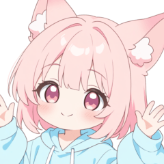 [LINEスタンプ] パーカーのピンク狐の女の子スタンプ