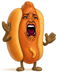 [LINEスタンプ] [アレンジ用]劇画フェイスホットドッグ2