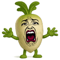 [LINEスタンプ] [アレンジ用]擬人化劇画フェイス大根2