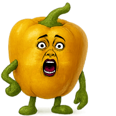 [LINEスタンプ] [アレンジ用]擬人劇画フェイス黄パプリカ2
