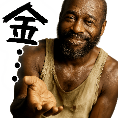 [LINEスタンプ] とにかくお金が欲しい黒人(意外と便利返信)