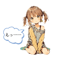 [LINEスタンプ] 可愛い女の子の日常シンプルスタンプ