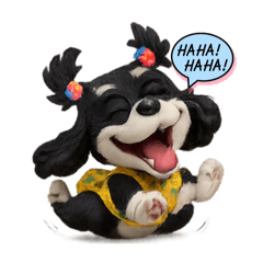 [LINEスタンプ] アメリカンコッカースパニエル白黒