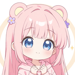 [LINEスタンプ] ピンククマ耳パーカーの女の子スタンプ