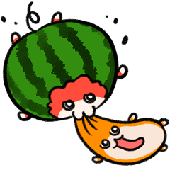 [LINEスタンプ] ハムスイカ