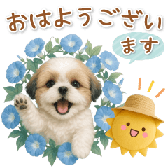 [LINEスタンプ] ⚡飛び出すシーズーの「夏」の毎日