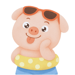 [LINEスタンプ] 太っちょブタが海に行く準備できたよ (NT)