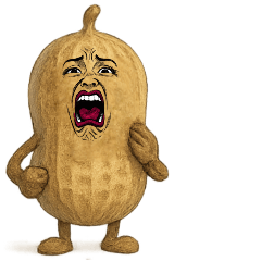[LINEスタンプ] [アレンジ用]擬人化劇画フェイス落花生