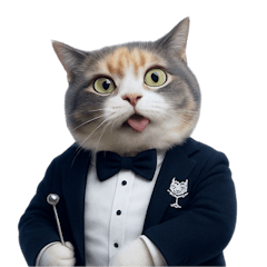 [LINEスタンプ] スーツを着た太った猫 (NT)