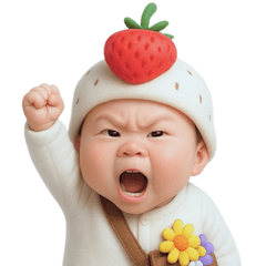 [LINEスタンプ] イチゴのコスチュームを着た赤ちゃん (NT)