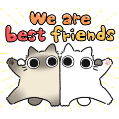 [LINEスタンプ] ねこぽっくるシャム【友達】