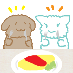 [LINEスタンプ] ワンたんとミャオ姉 2生活編[中国語日本語]