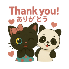[LINEスタンプ] 黒猫とパンダの日常ことば3