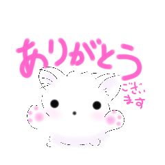 [LINEスタンプ] 白ねこ ありがとう