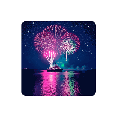 [LINEスタンプ] Enchanted Fireworks Night 幻想花火の夜