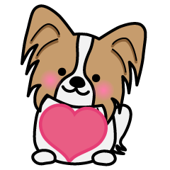[LINEスタンプ] ずっと使えるワンコスタンプ♪パピヨン犬