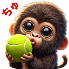 [LINEスタンプ] キッズゴリラ×テニス！3Dリアル
