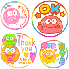 [LINEスタンプ] カラフルモンスター♡超かわいいハンコ