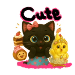 [LINEスタンプ] 黒猫アルビと仲間たち