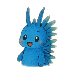 [LINEスタンプ] アオミノウミウシ Blue Dragon 016