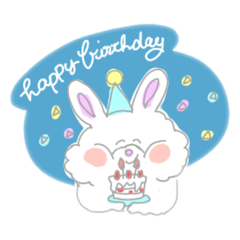 [LINEスタンプ] もこもこうさぎ:) 
