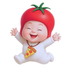 [LINEスタンプ] トマトのコスチュームを着た赤ちゃん (NT)