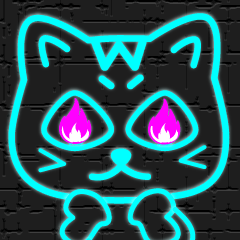 [LINEスタンプ] 飛び出すネオン猫
