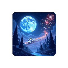 [LINEスタンプ] 幻想列車と花火Fantasy Train ＆ Fireworks