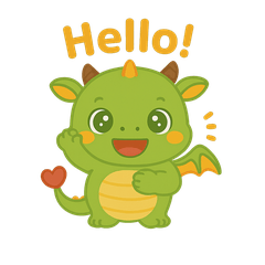 [LINEスタンプ] みどらくん かわいいグリーンドラゴン