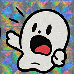 [LINEスタンプ] キラキラシール風いたずらお化け@SFW