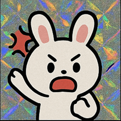 [LINEスタンプ] キラキラシール風ラッキーうさぎ@SFW