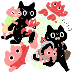[LINEスタンプ] テンパる育児猫3（乳児と幼児）