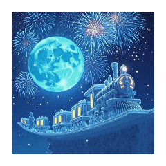 [LINEスタンプ] Moonlight Express 月夜のエクスプレス