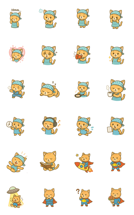 赤ちゃんネコの日常スタンプのスタンプ詳細