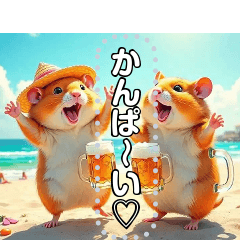 [LINEスタンプ] 【酒】ハムスター☆ビール好き